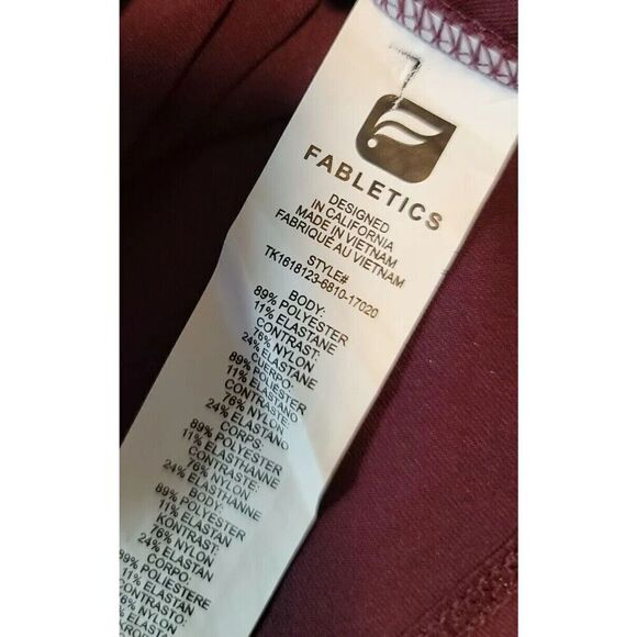 Fabletics Mia Tank Top Shirred Bliss  Shirt Size XS Purple Full Zip t61 - Picture 6 of 6